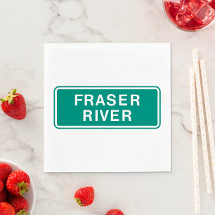 Fraser River Highway Sign British Columbia Canada  Napkin
