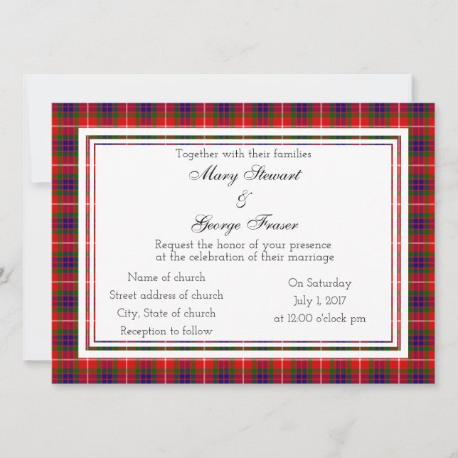 Fraser Scottish Wedding Invitation (Front)