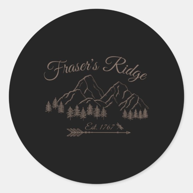 Fraser'S Ridge North Carolina Est1767 Classic Round Sticker (Front)