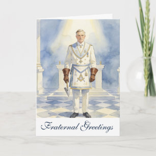 Fraternal Greetings Freemason Masonic Birthday Thank You Card