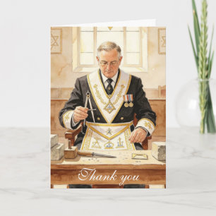Fraternal Greetings Freemason Masonic Birthday Thank You Card