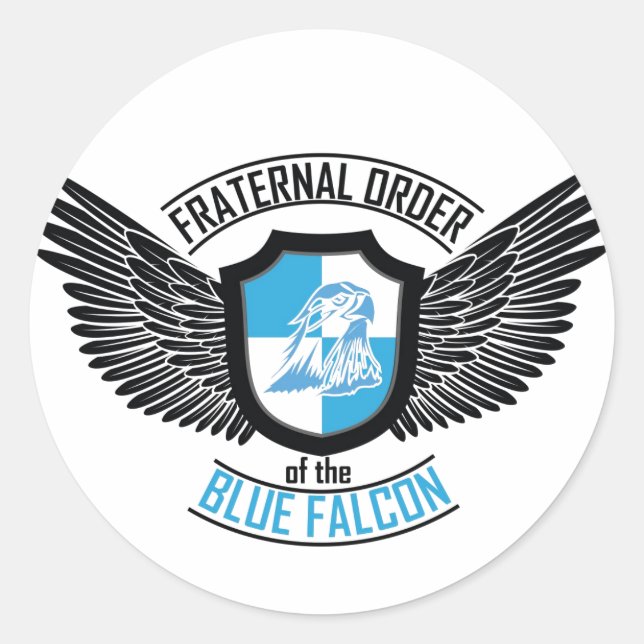 Fraternal Order of The Blue Falcon, Blue Falcon Classic Round Sticker (Front)