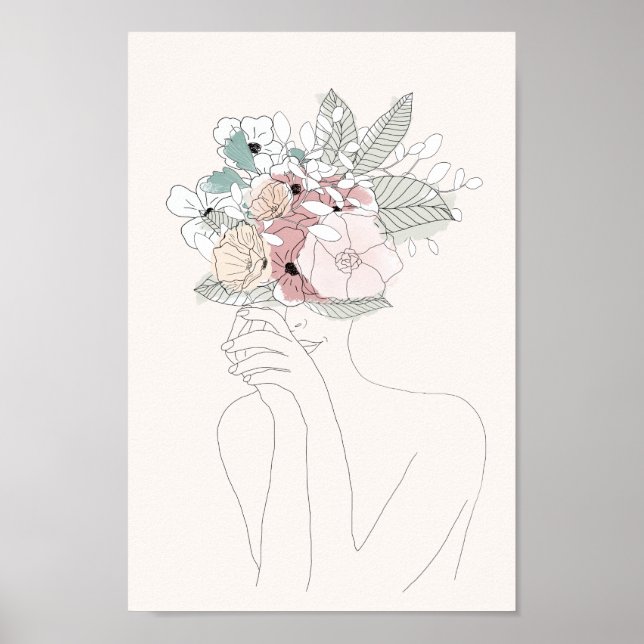 Frau mit Blumen Poster (Front)