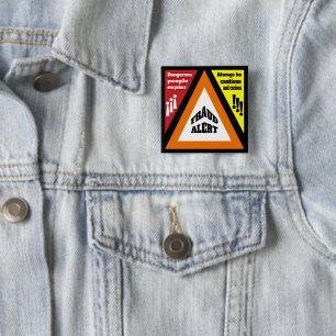 Fraud Alert 2 Inch Square Button