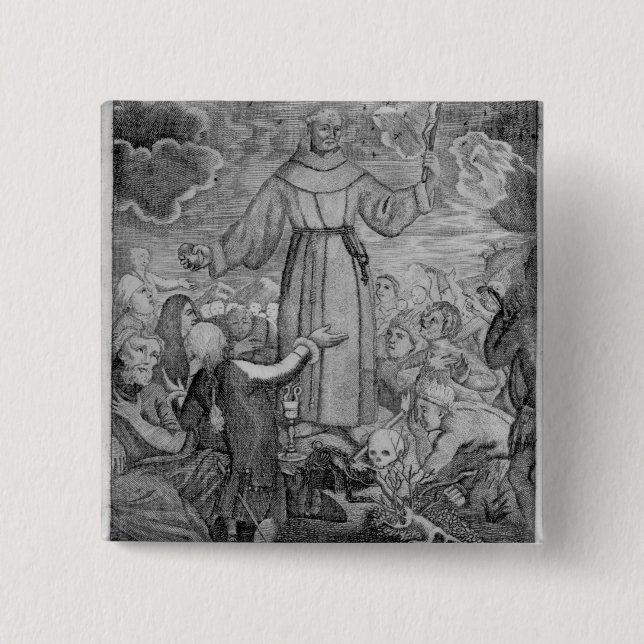 Fray Junipero Serra 2 Inch Square Button (Front)