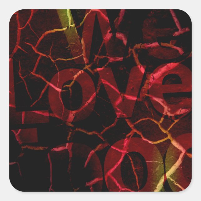 Frayed Edges, Strong Heart: Unbreakable Love  Square Sticker (Front)