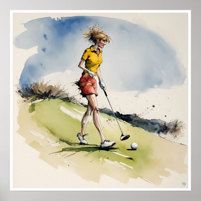 Frazzled Golfer - Golf Art Print  (Front)