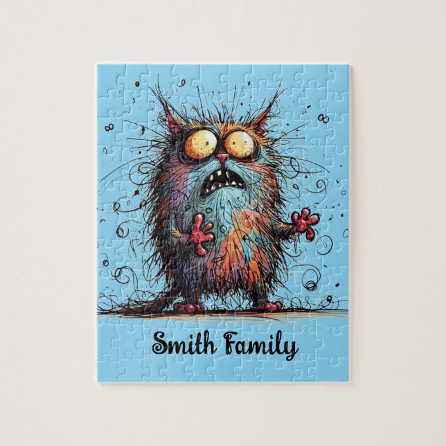 Frazzled Kitty Personalized Puzzle (Vertical)