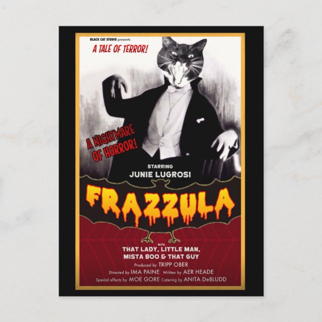 Frazzula ! Carte postale Chat Monster (Devant)