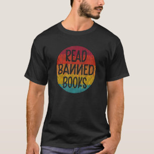 Freadom I Read Banned Books Retro Sunset T-Shirt