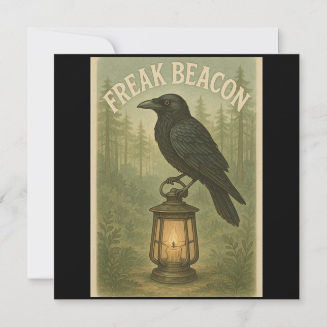 Freak Beacon Raven Invitation Card (Front)