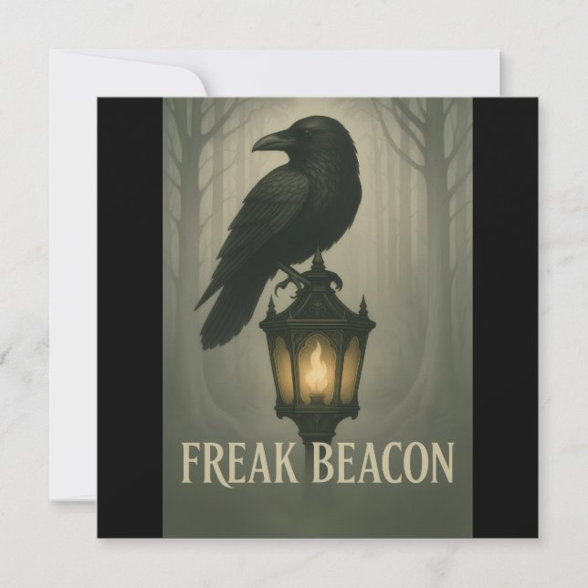 Freak Beacon Raven Invitation Card (Front)