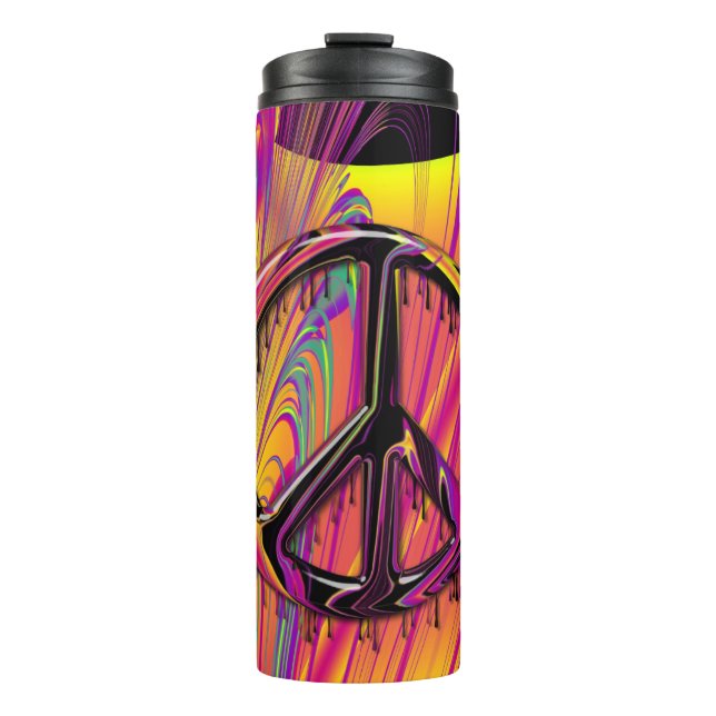Freak Flag Psychedelic Hippy Couture Thermal Tumbler (Front)