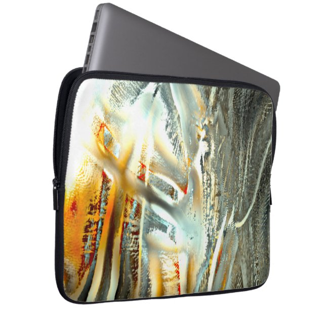 Freak grey texture burning parts to digital cutout laptop sleeve (Front Right)