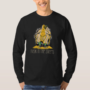 FREAK IN THE SHEETS Drunk Ghost Halloween Meme T-Shirt