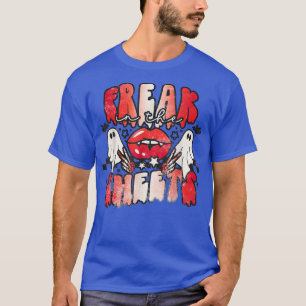 Freak In The Sheets Funny Halloween Boo Ghost Lip T-Shirt