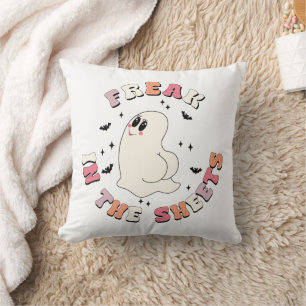 Freak In The Sheets Funny Halloween Throw Pillow