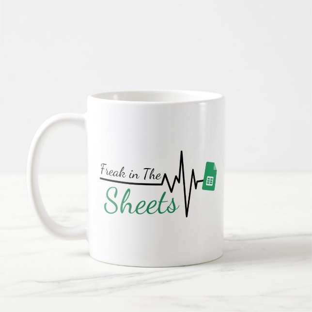 Freak in the Sheets heartbeat - Funny Acoountant Coffee Mug (Left)