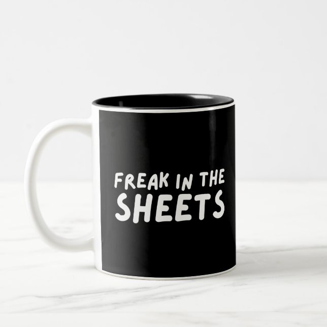 Freak in the sheets Two-Tone coffee mug (Left)