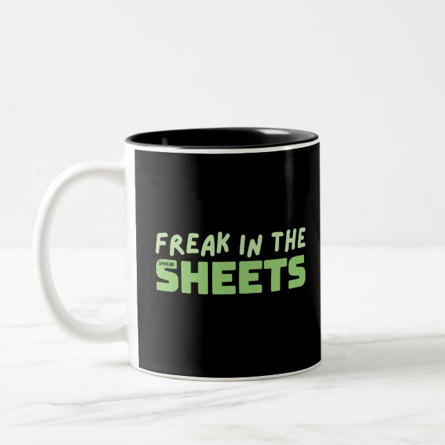 Freak in the spreadsheets Two-Tone coffee mug (Left)