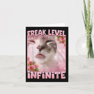 Freak Level Infinite Funny Cat Meme Brainrot Cat L Card