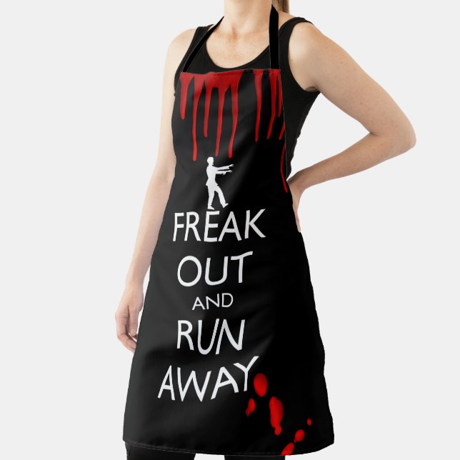 FREAK OUT AND RUN AWAY zombies Apron (Insitu)