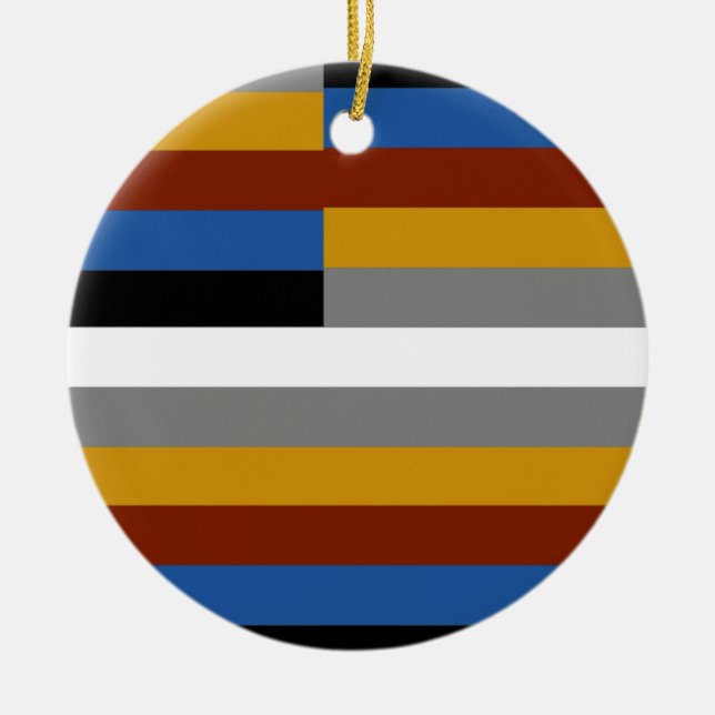 Freak Pride Flag Ceramic Ornament (Front)