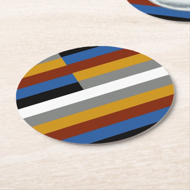 Freak Pride Flag Round Paper Coaster (Angled)
