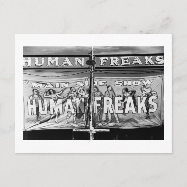 Freak Show, 1940s Postcard (Front)