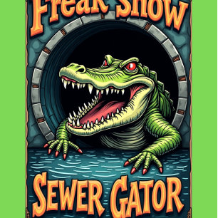 Freak Show Collection Sewer Gator Graphic  T-Shirt