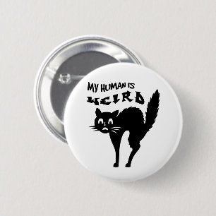 Freaked-out cat 2 inch round button