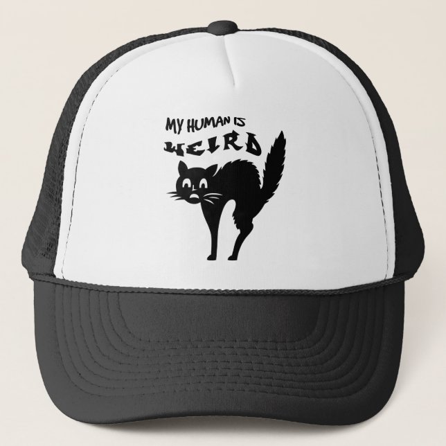 Freaked-out cat trucker hat (Front)