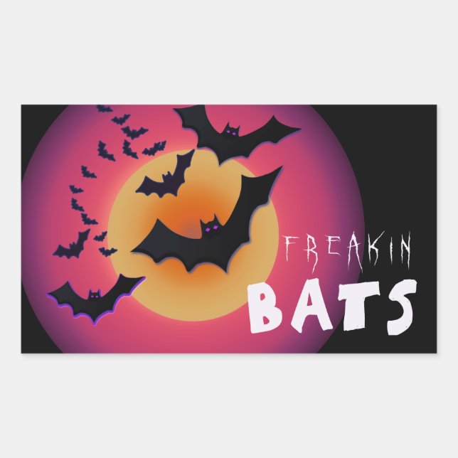 Freakin' Bats Halloween ID223 Sticker (Front)