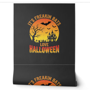 Freakin Bats Love Halloween Haunted Castle Design_ Wallpaper