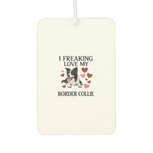 Freaking Love Border Collie Dog Hearts_1 Air Freshener