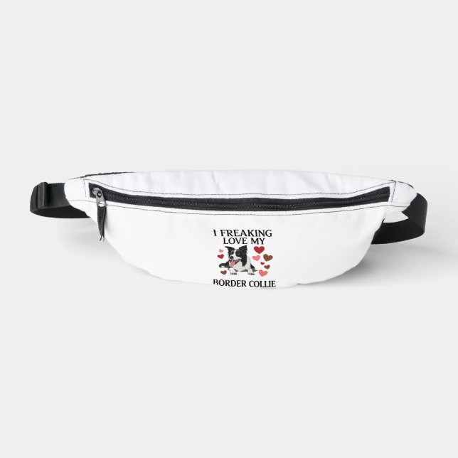 Freaking Love Border Collie Dog Hearts_1 Fanny Pack (Front)