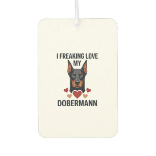 Freaking Love Dobermann Dog Red Hearts_1 Air Freshener