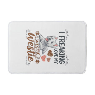 Freaking Love Westie Dog Hearts Paws_1 Bath Mat