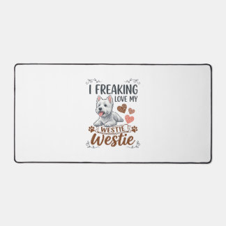 Freaking Love Westie Dog Hearts Paws_1 Desk Mat