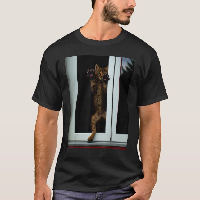 Freaky cat artwork kitten meme T-Shirt (Front)