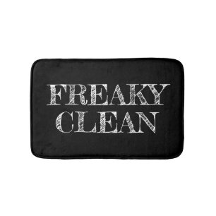 Freaky clean Halloween hipster funny humour quote Bath Mat