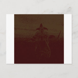 Freaky Scary Harlequin Clown Postcard