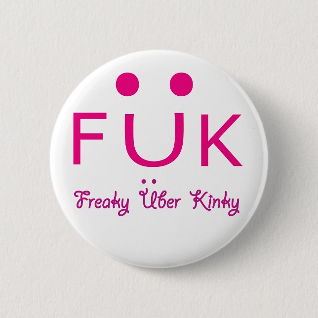 Freaky Uber Kinky 2 Inch Round Button (Front)