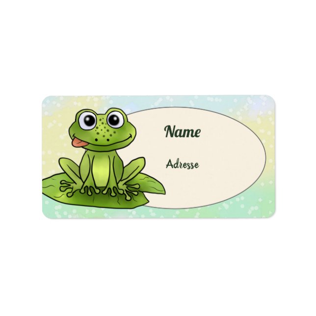 frecher Frosch  adressaufkleber Label (Front)