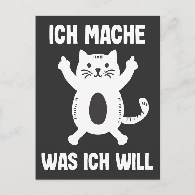 Freches Kätzchen Lustige Katze Rebell Mittelfinger Postcard (Front)