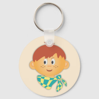 Freckled Boy with a Scarf Keychain
