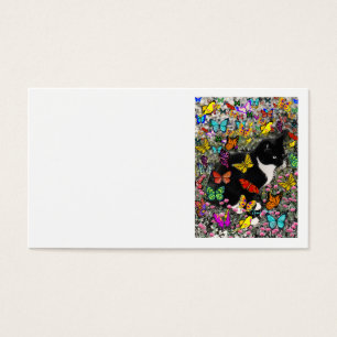 Freckles in Butterflies - Black & White Tux Cat