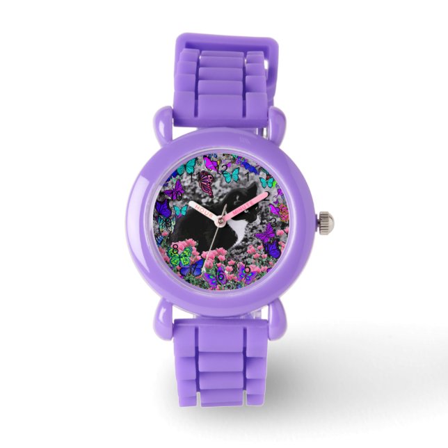 Freckles in Butterflies II - Tuxedo Cat Watch (Front)