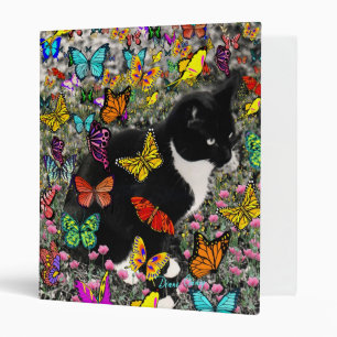 Freckles in Butterflies - Tuxedo Kitty Binder