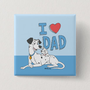 Freckles & Pongo - I Love Dad 2 Inch Square Button